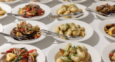 Roasted vegetables and duck fat potatoes to accompany the main course
